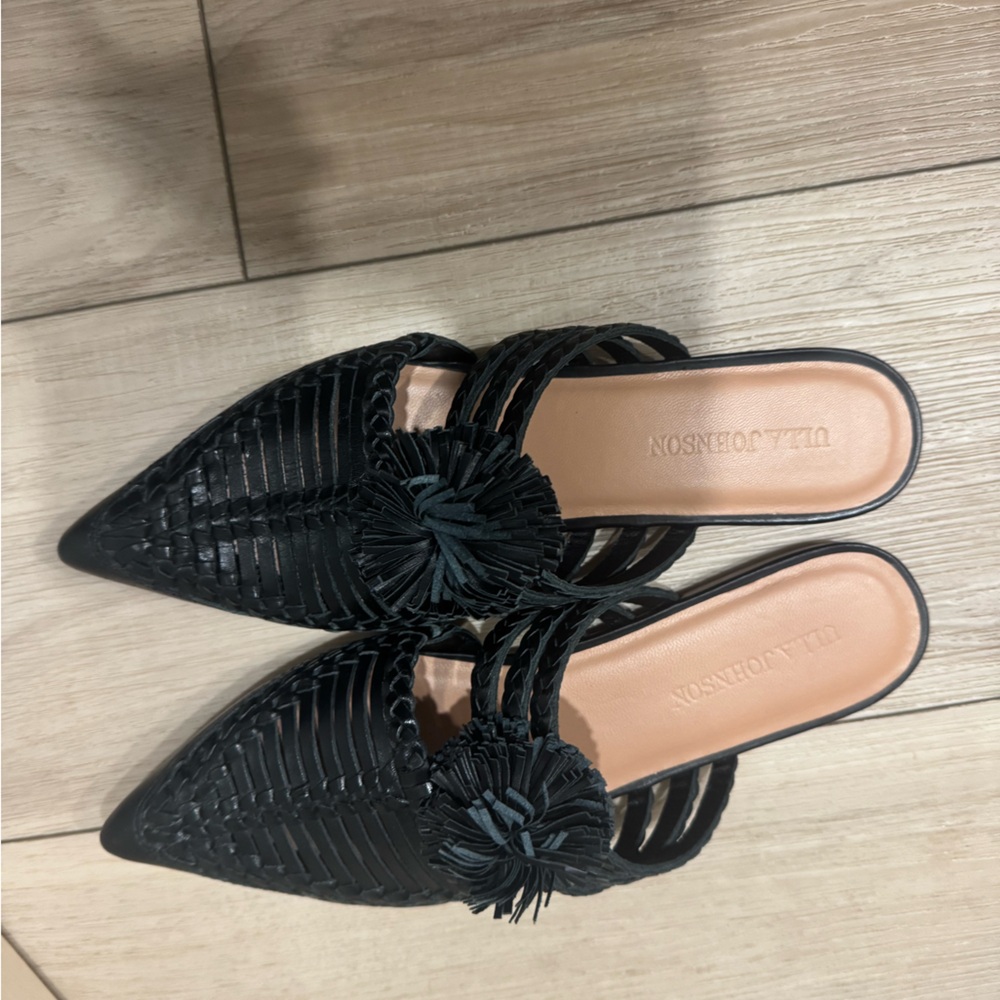 Ulla Johnson Black Mules with Tassle
